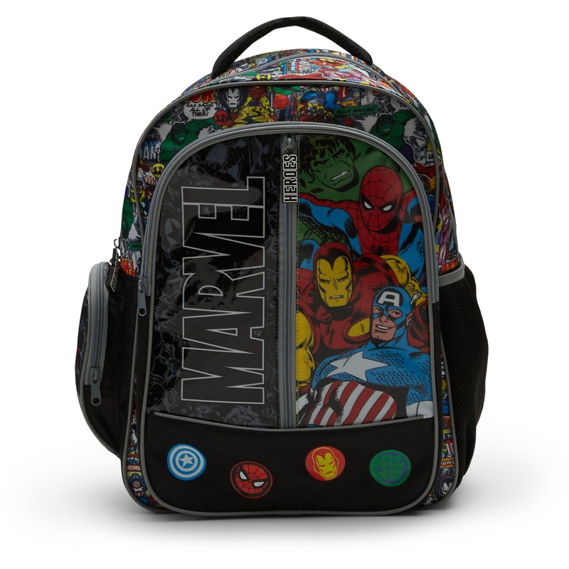Marvel Zaino Bagaglio A Mano Per Bambini E Ragazzi - 30x40x13 Cm In Poliestere - Con Tasche Laterali E Sistema Magic Fix
