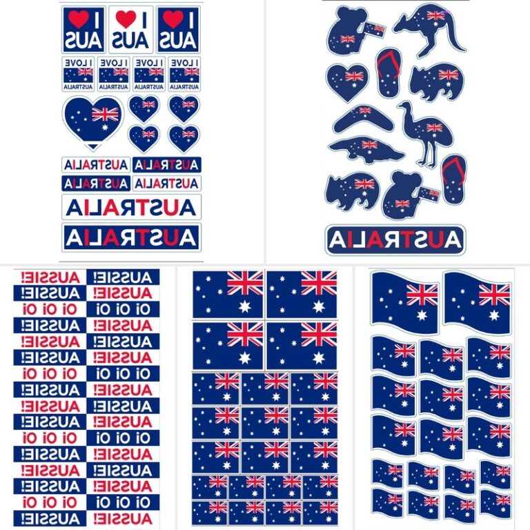 Australia Day Assorted Temporary Tattoos NRG PROMOTIONS